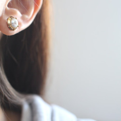 純白天使- 黃銅耳環-耳針 耳夾款 第3張的照片