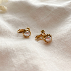 純白天使- 黃銅耳環-耳針 耳夾款 第5張的照片