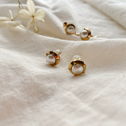 純白天使- 黃銅耳環-耳針 耳夾款 第8張的照片