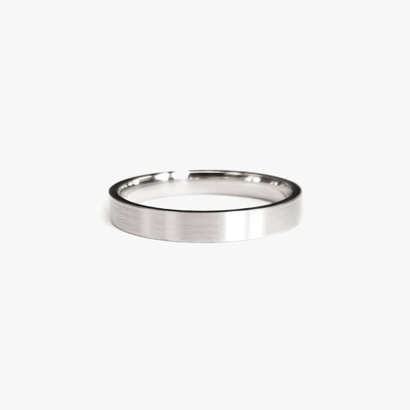 ミニマリスト マット プラチナ PT950 リング 3mm | 手作り結婚指輪 | 結婚指輪 2枚目の画像