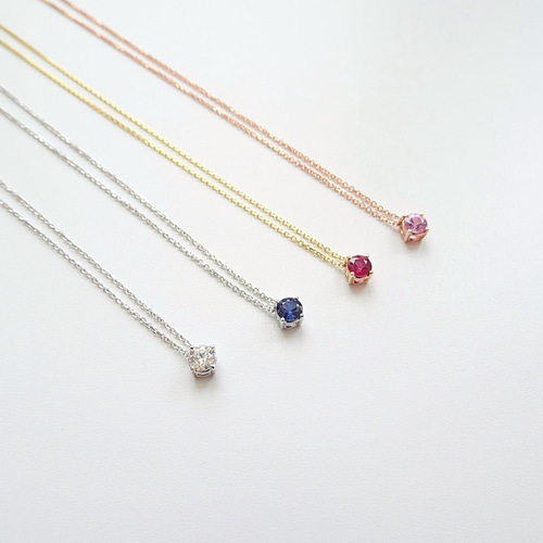 天然ルビー4爪セットフローリングペンダント純18Kホワイトゴールド