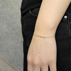 K18 Skin Jewelry ◆ 日本 18K 金鏡面切割球極細可調整記憶手環 ◆ Solid Gold 第7張的照片