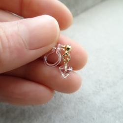 天然白水晶 小鑽石形切割 14K GF 包金 法式耳勾耳環 (6x6) 第3張的照片