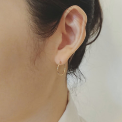 K18 Skin Jewelry - 日本18K黃金日常極簡小耳圈 - 15mm 第5張的照片