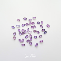 天然橢圓形紫色剛玉 微鑲鑽石 純 18K 金戒指 第8張的照片