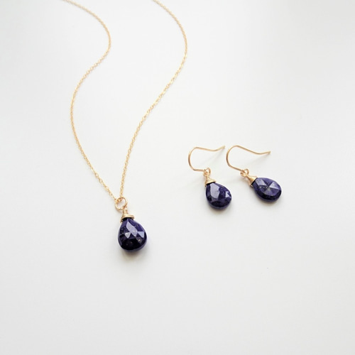 ラピスラピス フラット ドロップカット 14K GF ゴールドクラッド