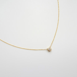 天然鑽石 單顆包鑲 純 18K 白金 黃金 玫瑰金 項鍊 鎖骨鍊 0.09-0.10 ct 第2張的照片