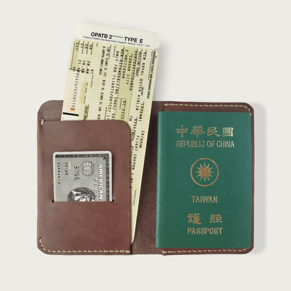 LINTZAN “手工縫製皮革”護照夾/記事手札/記事本 (附贈一本筆記本)  -- 深咖啡色 第1張的照片