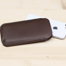 LINTZAN ”真皮手工縫製“ iPhone 6 / 6s 手機皮套 -- 深咖啡 第2張的照片