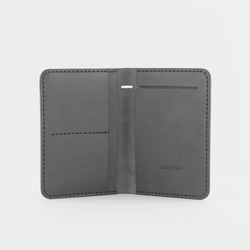 多機能パスポートホルダー/メモ帳（空白のメモ帳付き） - ストーンブラック 3枚目の画像
