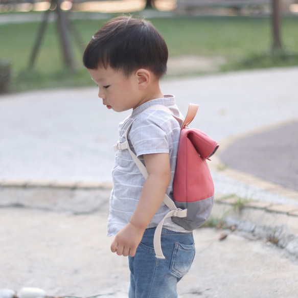 クラムキャンバスバックパック-鮮やかな赤 4枚目の画像