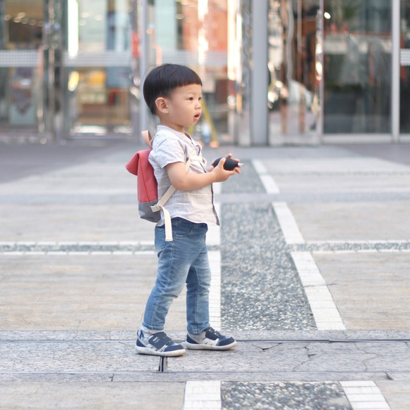 クラムキャンバスバックパック-鮮やかな赤 9枚目の画像