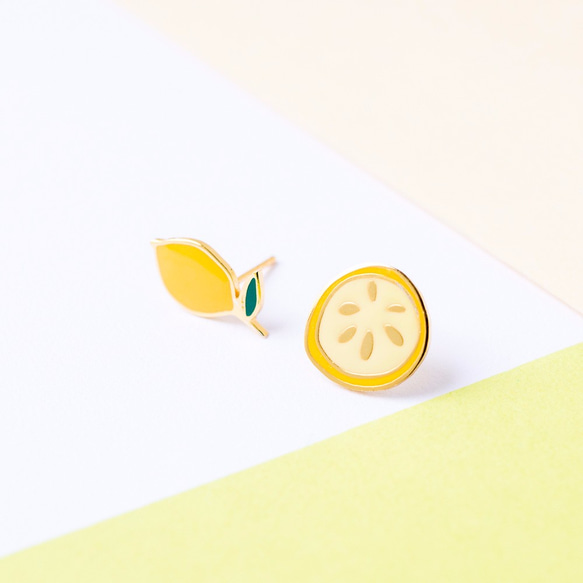 檸檬 | 雷夢 針式耳環 第2張的照片