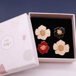 夏日扶桑花 盛開 耳針 耳夾  Hibiscus stud and clip earring 第1張的照片