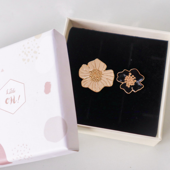 夏日扶桑花 盛開 耳針 耳夾  Hibiscus stud and clip earring 第9張的照片