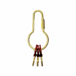 【ADOLE】皮革黃銅鑰匙圈/圓壺型 (紅) 第2張的照片