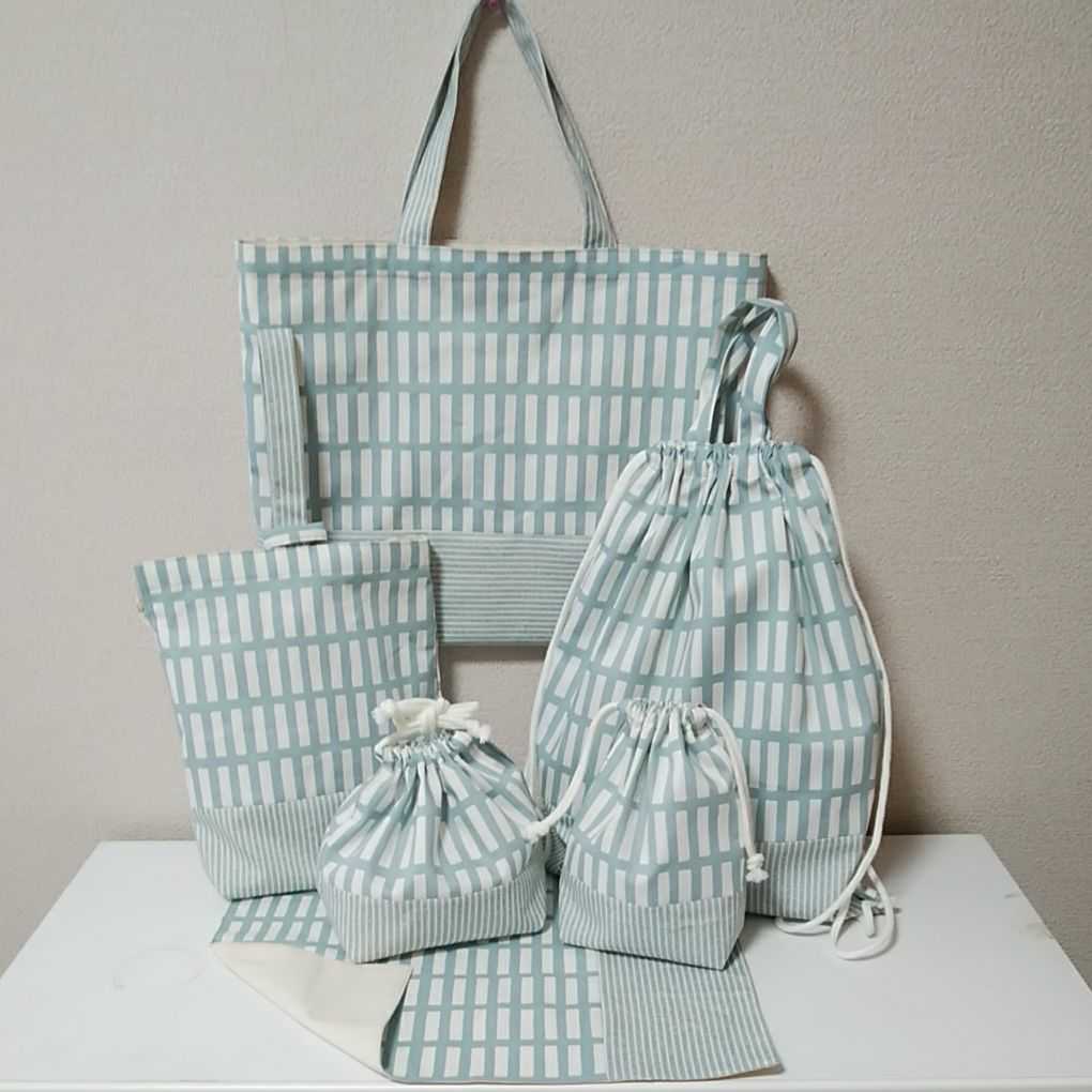 入園入学 通園通学 6点セット(レッスンバッグ･シューズバッグ･ナップサック･お弁当袋･コップ袋･ランチョンマット)北欧