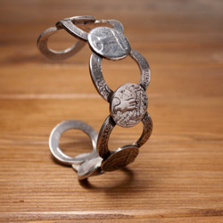 Dreamstation皮革鞄研所，美國25C銀幣手鍊Silver bracelet，手工製作 第3張的照片