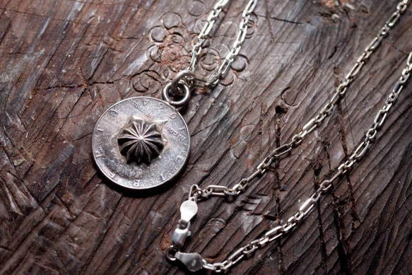 Dreamstation皮革鞄研所，美國Half dollar銀幣造型項鍊Silver necklace 嘻皮，哈雷，重 第3張的照片
