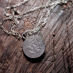Dreamstation皮革鞄研所，美國Half dollar銀幣造型項鍊Silver necklace 嘻皮，哈雷，重 第4張的照片