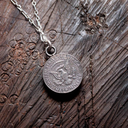 Dreamstation皮革鞄研所，美國Half dollar銀幣造型項鍊Silver necklace 嘻皮，哈雷，重 第5張的照片