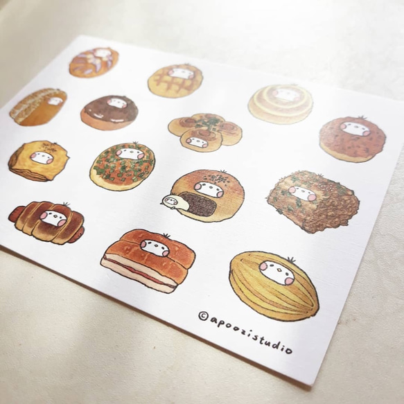 台灣麵包籽 插畫 明信片 卡片 第3張的照片