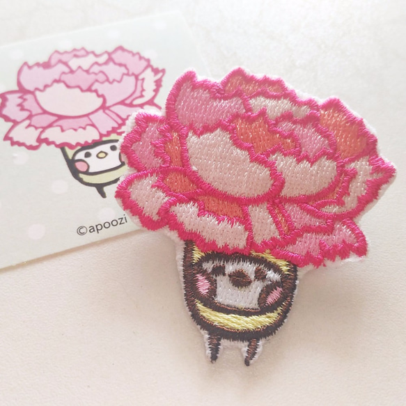 康乃馨 花卉 繡片/別針 第4張的照片