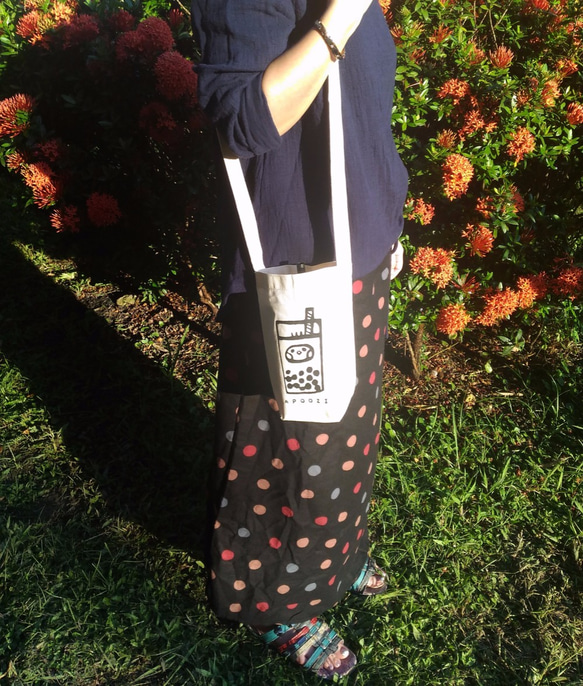 台灣 珍珠奶茶 帆布 肩揹 飲料提袋 第3張的照片