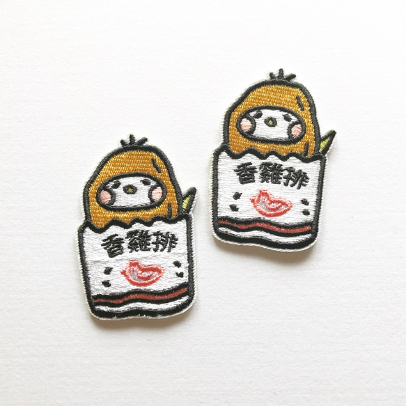 チキンチョップシード刺繍小物/ブローチ 2枚目の画像