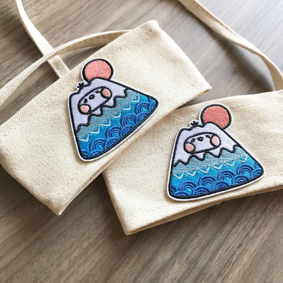 富士山刺繍キャンバスドリンクカップセット 4枚目の画像