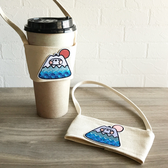 富士山刺繍キャンバスドリンクカップセット 9枚目の画像