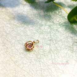 天然石と14kgfꕤ*.ﾟ〜ベゼル枠のペンダントトップ〜 桜色 ピンクトルマリン 6mm 5枚目の画像