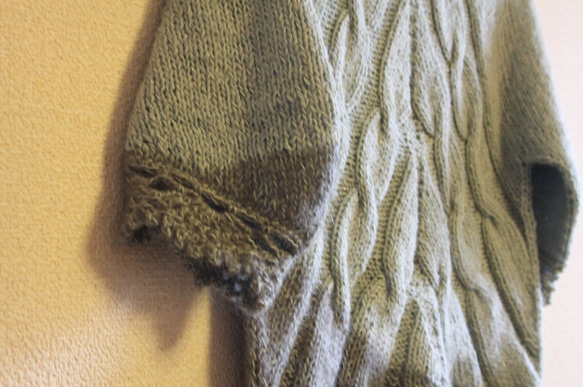 バイアス編みシャーベットカラーのセーター 2枚目の画像