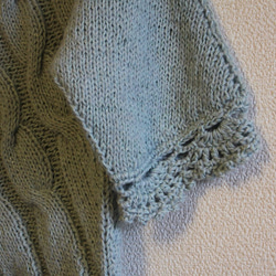 バイアス編みシャーベットカラーのセーター 3枚目の画像