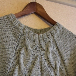 バイアス編みシャーベットカラーのセーター 4枚目の画像