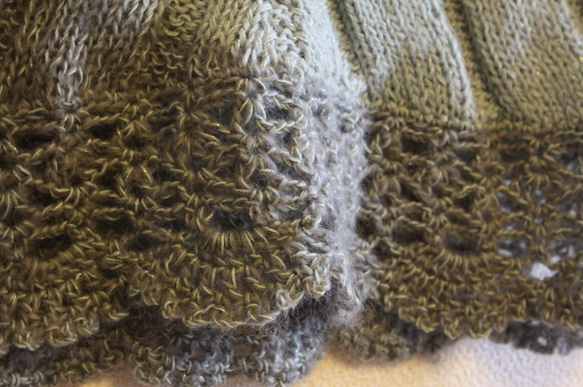 バイアス編みシャーベットカラーのセーター 5枚目の画像