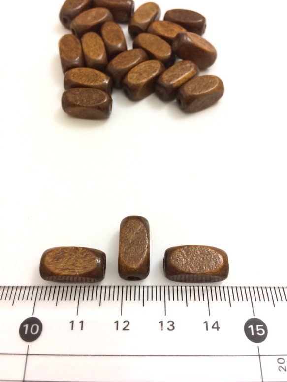 Wood Beads　長方形　8×15mm　10個 2枚目の画像