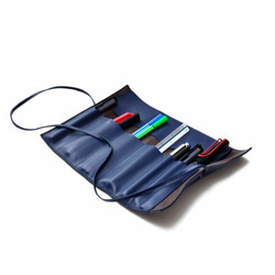 【海瓜子壽司】牛皮筆袋 皮革鉛筆盒 工具袋 鋼筆 捲軸式 畢業禮物 客製刻字當禮物 第2張的照片