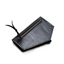 [マテリアル]ジャングルノクターン緑色の革の黒革のキーケースは、カードマネーカード、クレジットカード財布カードホルダーは、贈り物 6枚目の画像