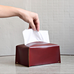 【偏執狂的寶盒】牛皮衛生紙盒 紅棕色皮革面紙盒 入厝禮物 客製刻字當禮物 聖誕節 交換禮物 第1張的照片
