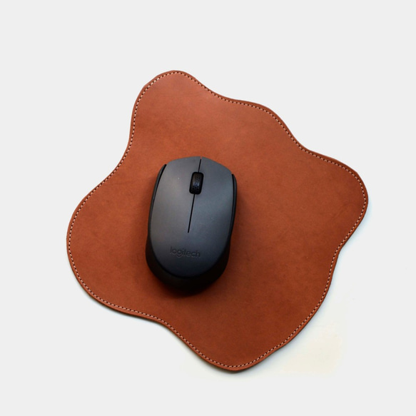 指先]レザーマウスパッドレザーパッドレターギフトとして マウス