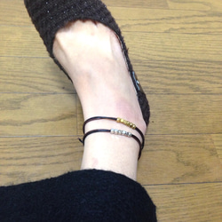 2点セット＊牛革メタルanklet〜真鍮の輝き〜 3枚目の画像