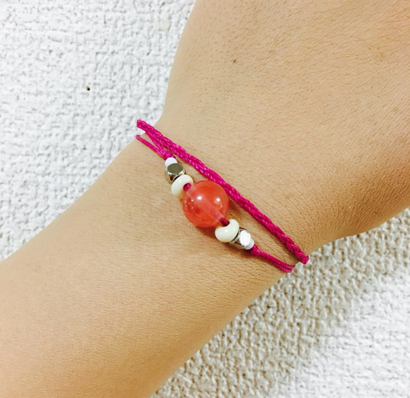 新作☆イロトリドリノセカイ〜ひと粒の天然石〜anklet or bracelet☆1点700円 5枚目の画像