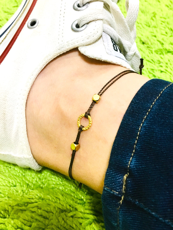 ペアセット＊twist ring・simple cord anklet or bracelet＊全11色 2枚目の画像