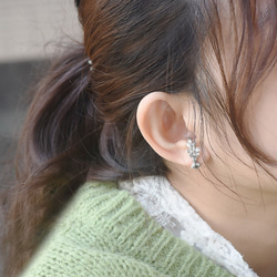一朵櫻花 夾式耳環 | 925純銀 耳垂夾 花朵 手工銀飾 情人禮物 第7張的照片