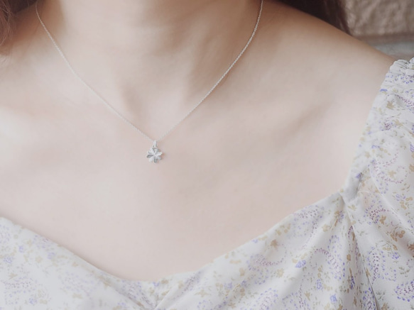 四つ葉のクローバー | スターリングシルバーネックレス 18K