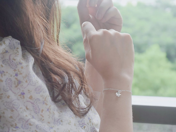 四葉草 幸運草 | 細手鍊 925純銀 簡約 手工銀飾 情人節禮物 第5張的照片