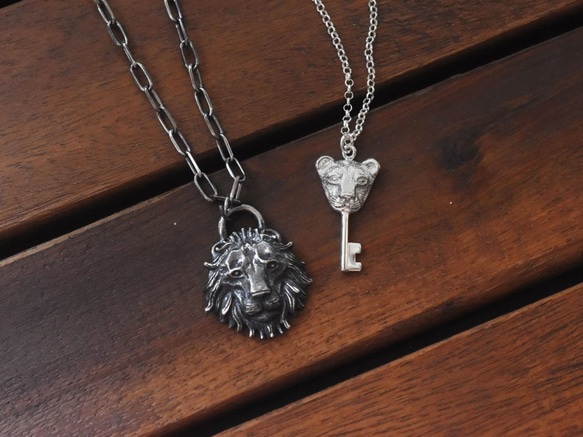 獅子鑰匙鎖頭 | 情侶對鍊 925純銀項鍊 可加購刻字 情人節禮物 第2張的照片