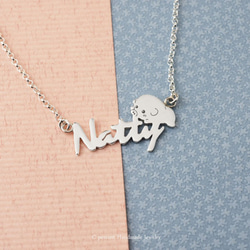 【Customize】English name necklace with cute animals (custom-m 7枚目の画像