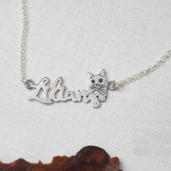 【Customize】English name necklace with cute animals (custom-m 4枚目の画像